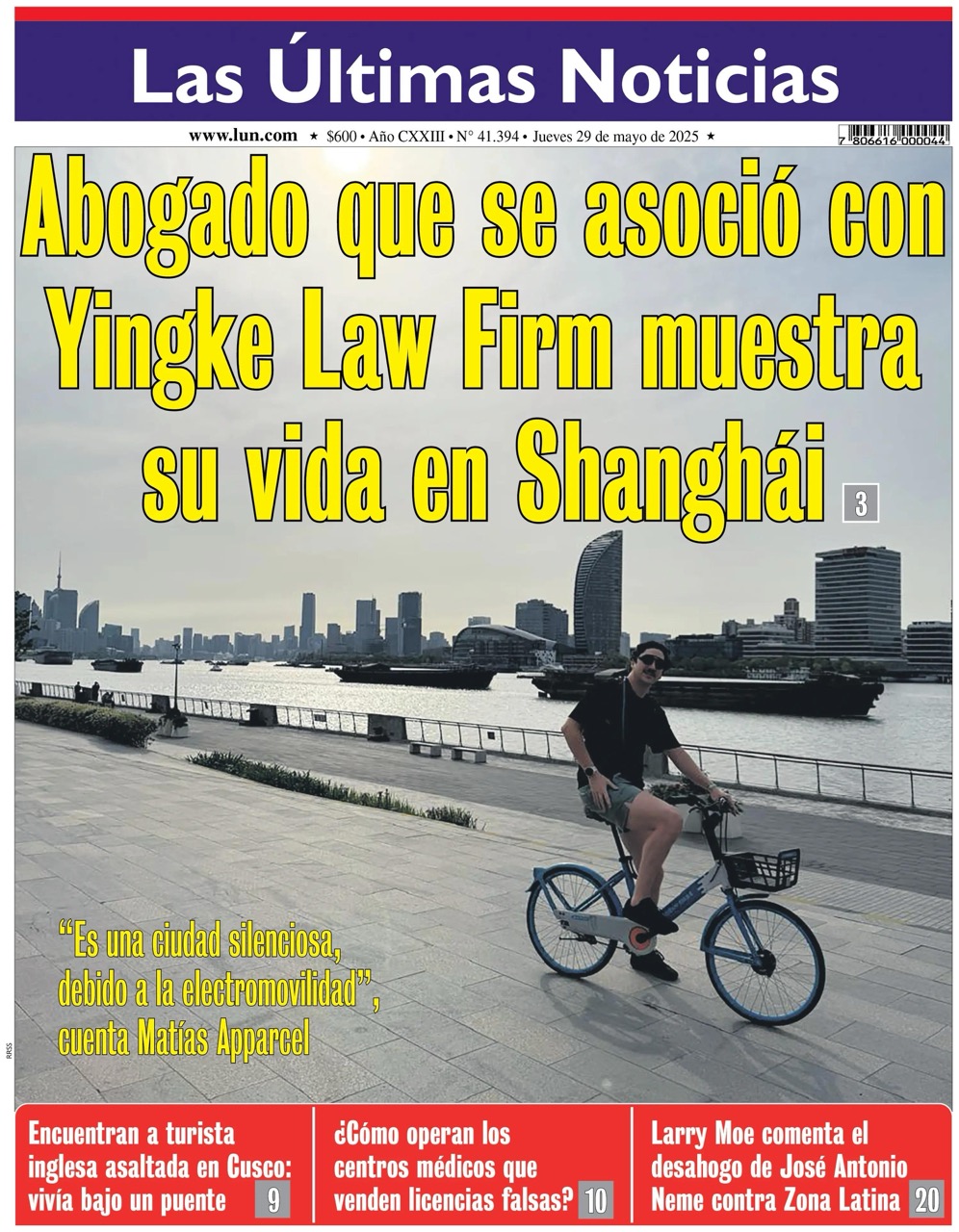 Cobertura de Apparcel en portada de LUN