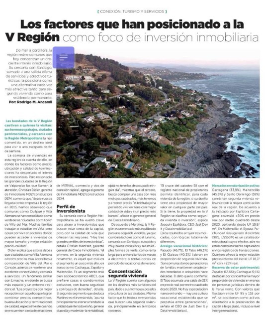 Cobertura de Crece Inmobiliario en La Tercera
