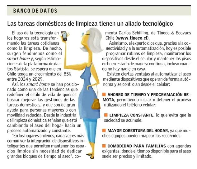 Cobertura de Tineco en El Mercurio
