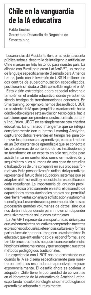 Chile en la Vanguardia de la IA Educativa: Del LatAmGPT al Aula del Futuro