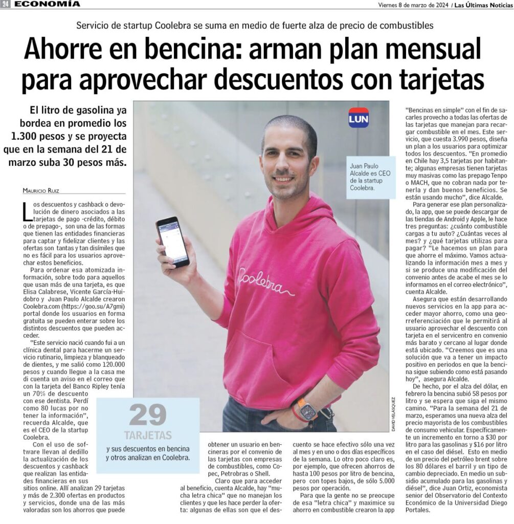 Chilenos lanzan novedosa herramienta que te permite ahorrar más de $300 mil al año en bencina