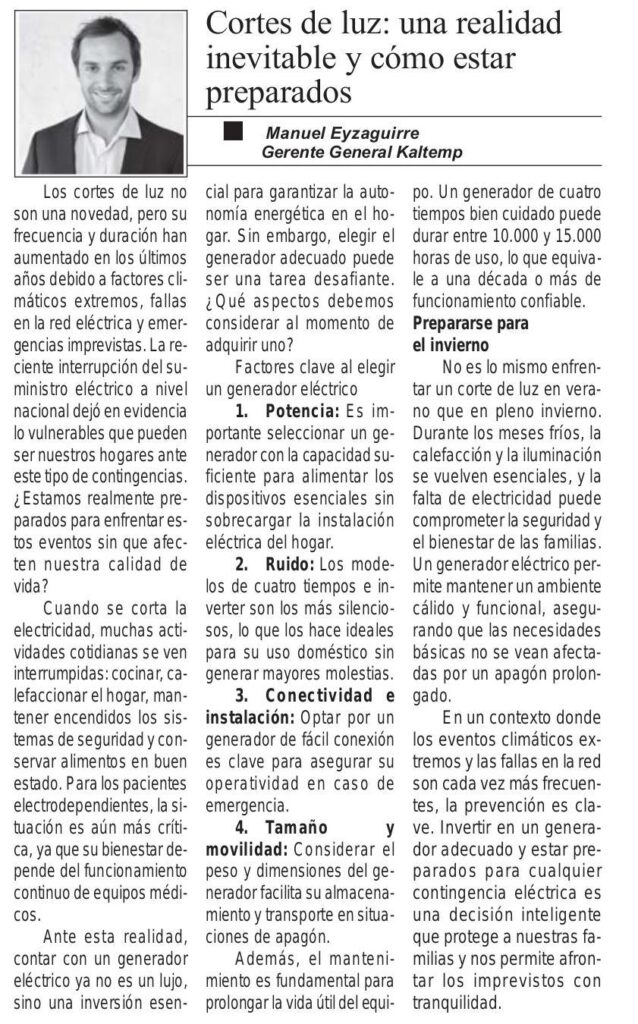 Cortes de luz: una realidad inevitable y cómo estar preparados