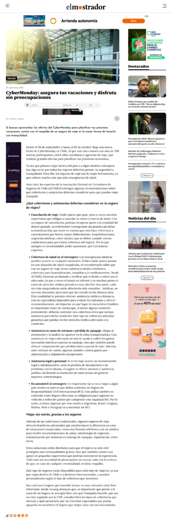 CyberMonday: Asegura tus vacaciones y disfruta sin preocupaciones