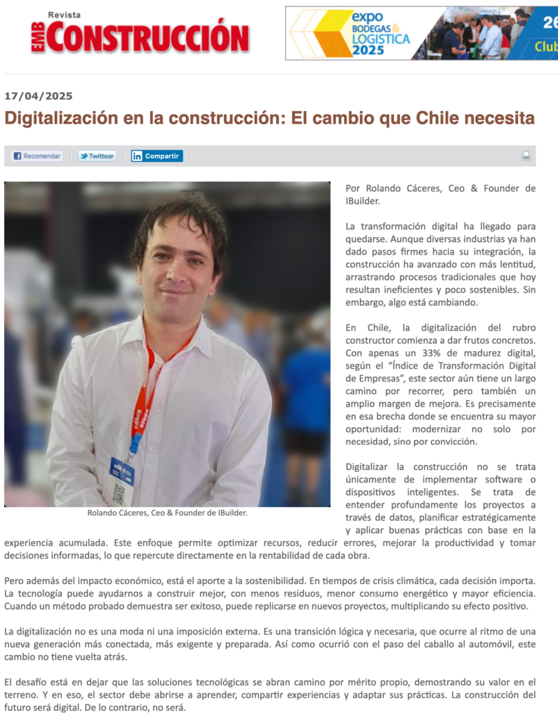 Digitalización en la construcción: el cambio que Chile necesita