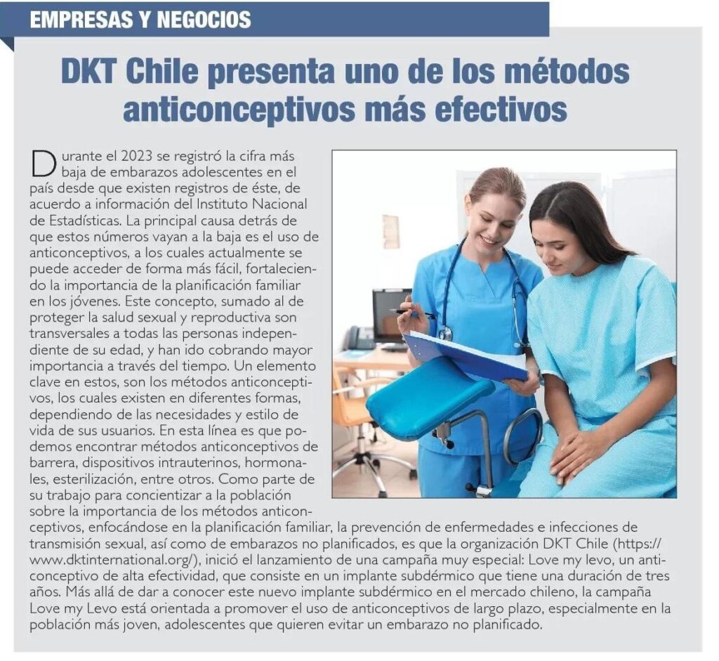 DKT se posiciona en Chile con Love my Levo, la campaña que promueve los anticonceptivos de larga duración