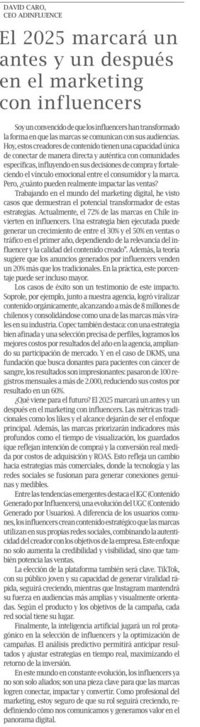 El 2025 marcará un antes y un después en el marketing con influencers