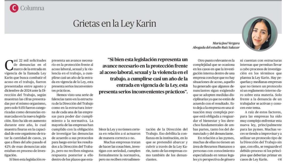 Las grietas que ha mostrado la implementación de la Ley Karin