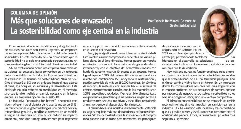 Más que soluciones de envasado: La sostenibilidad como eje central en la industria