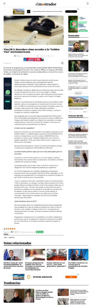 Visa EB 5: Descubre cómo acceder a la “Golden Visa” norteamericana